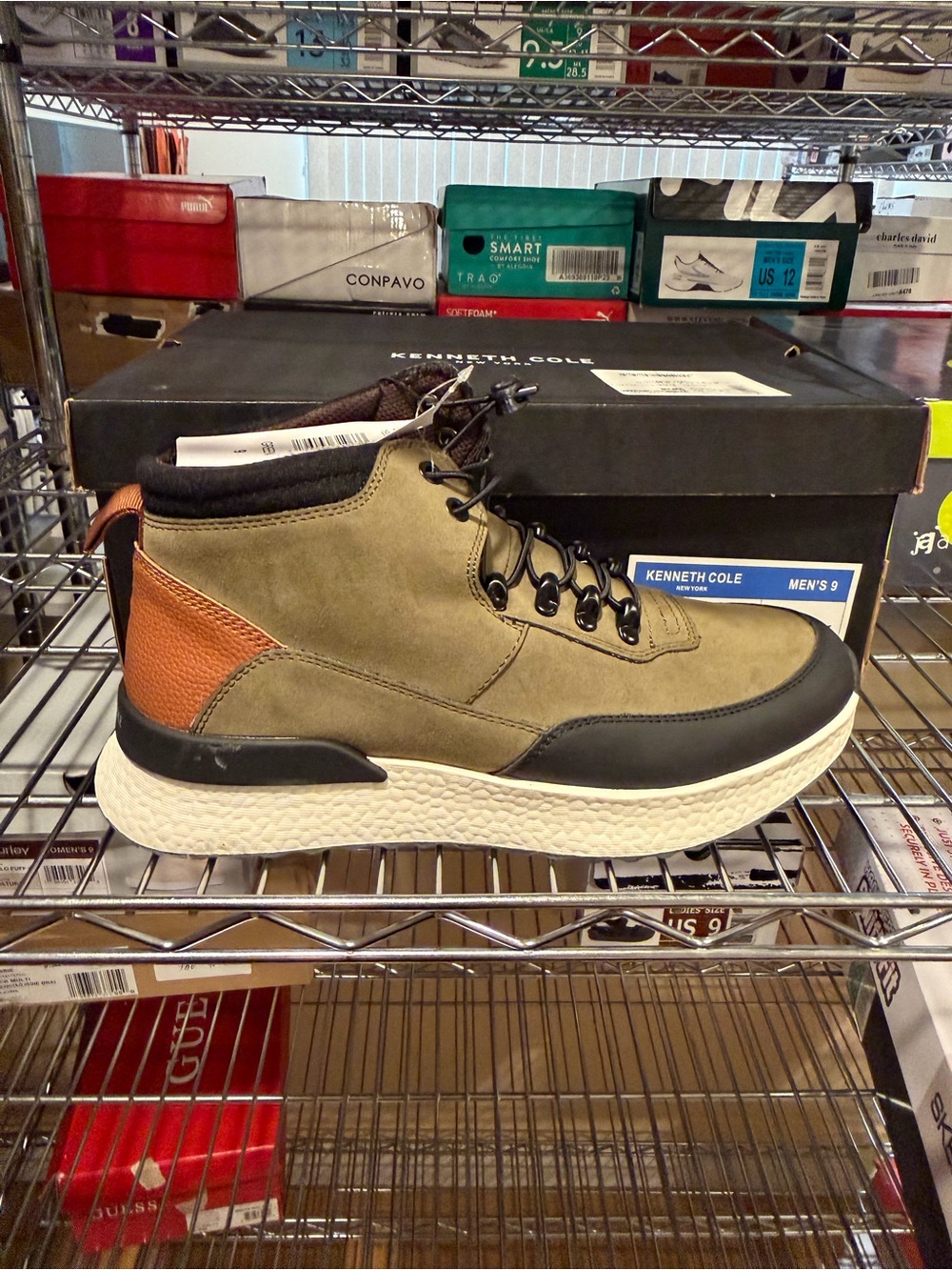 Kenneth Cole Men's LifeLight Bungee Lace-up High-Top Sneaker Green Size 9 M